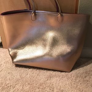 Metallic gold tote