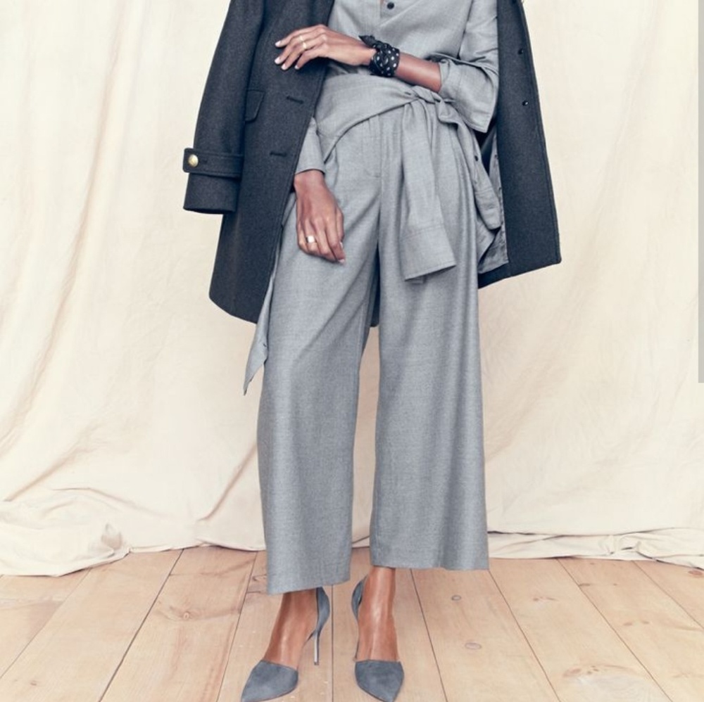 J Crew Wool Blend cropped slacks, wide leg