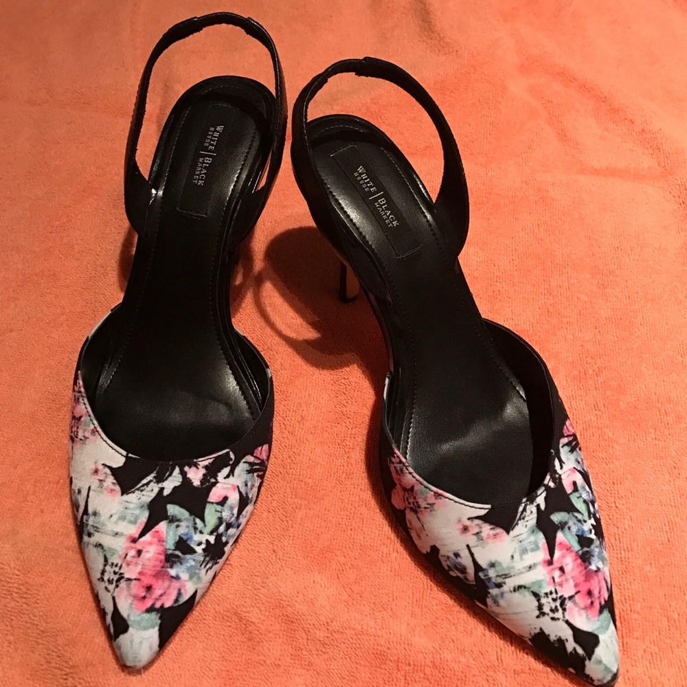 Black and Flowered WHBM heels.