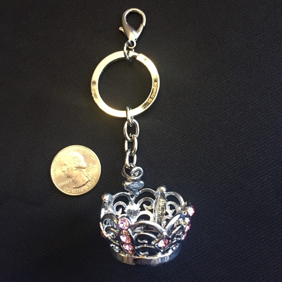 NWOT Crown keychain. Pink crystals. - Picture 1 of 5