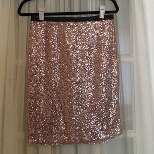 Rose gold sequin skirt