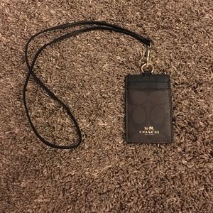 Coach ID holder with lanyard