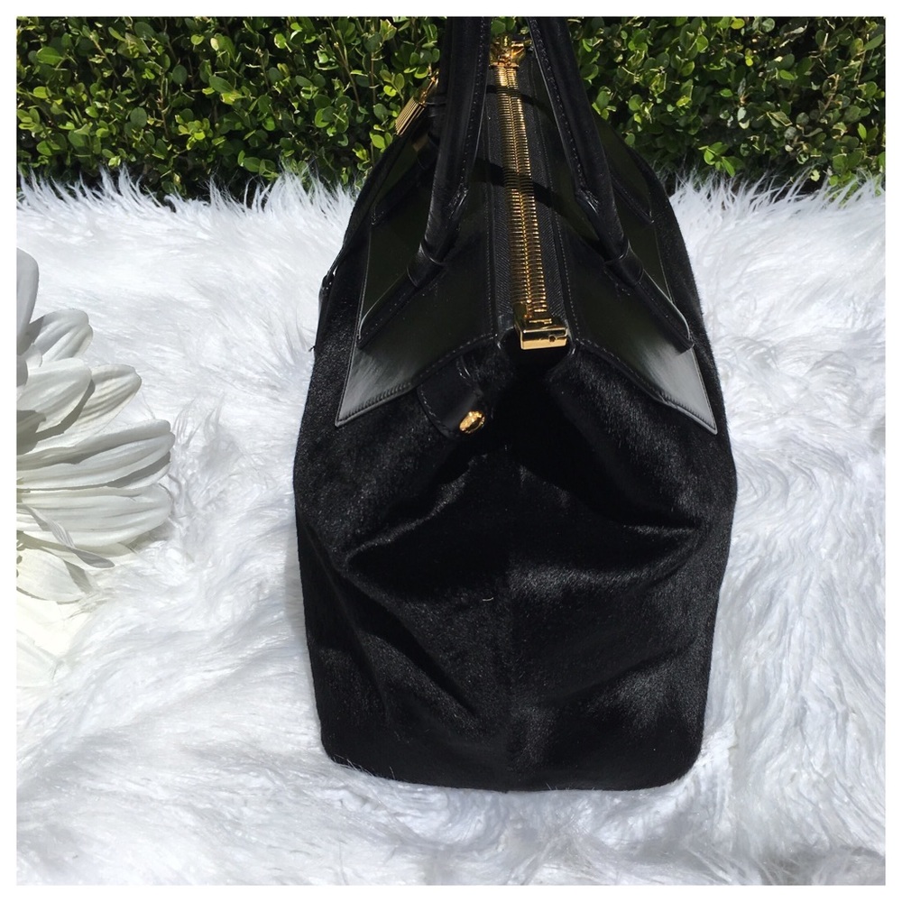 RARE TOM FORD BLACK CALF HAIR SATCHEL BAG - Picture 4 of 7