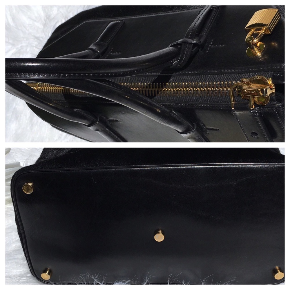 RARE TOM FORD BLACK CALF HAIR SATCHEL BAG - Picture 5 of 7