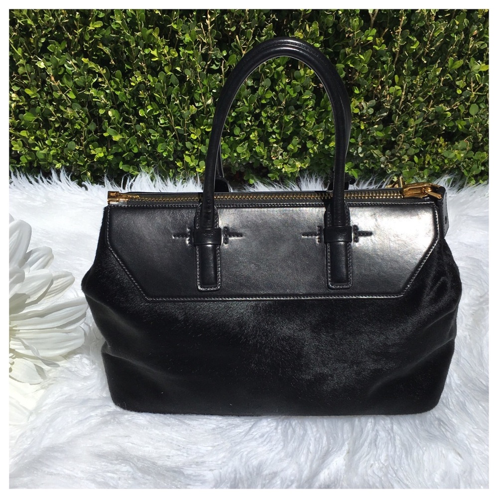 RARE TOM FORD BLACK CALF HAIR SATCHEL BAG - Picture 2 of 7
