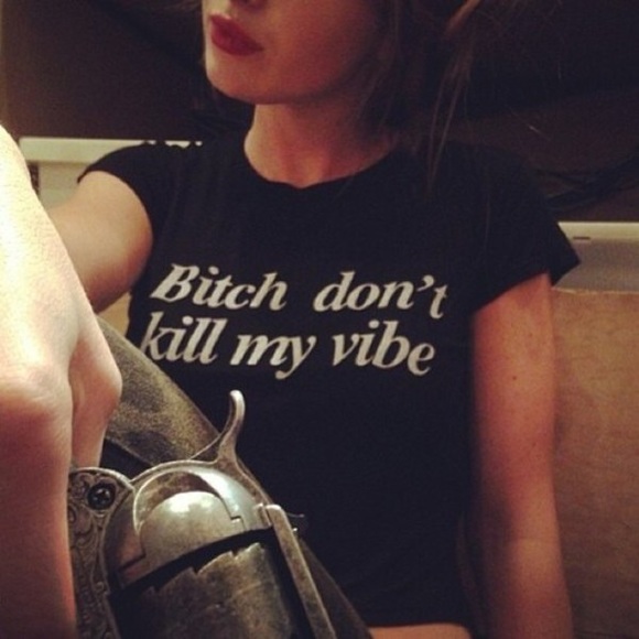 Brandy Melville Tops - Brandy Melville "Bitch Don't Kill My Vibe" shirt