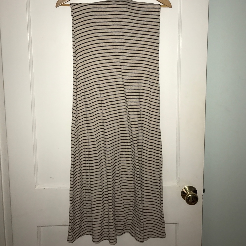 Tan/Navy Striped Maxi Skirt