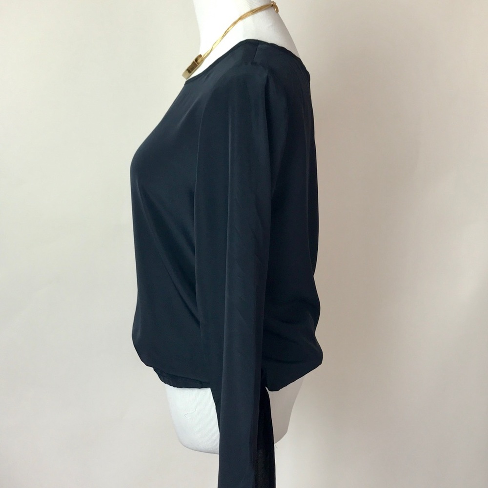 Michael KORS Navy Tie Blouse Small - Picture 3 of 4