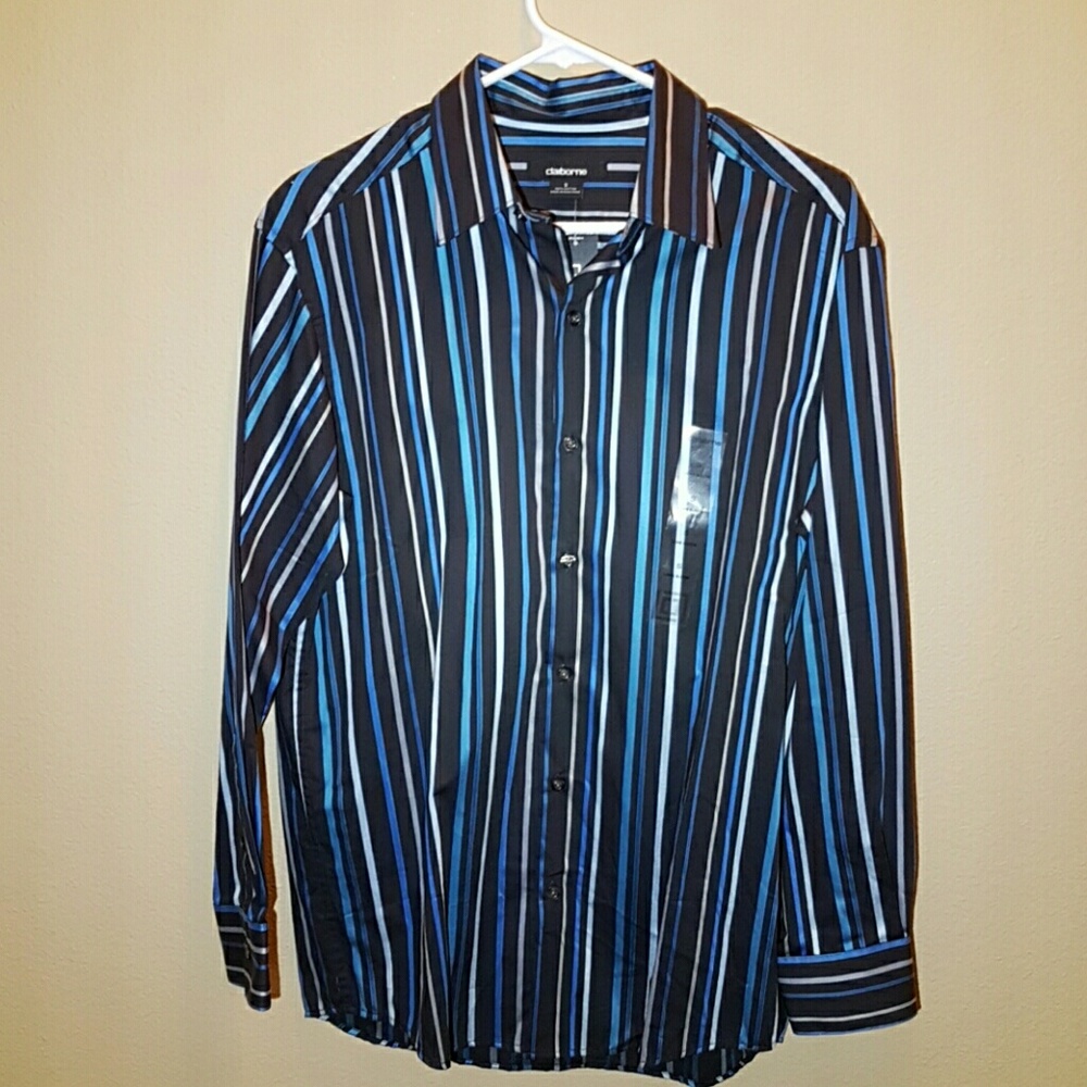 Claiborne Striped Button Down Shirt - S