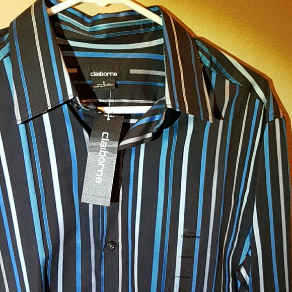 Claiborne Striped Button Down Shirt - S - Picture 3 of 4