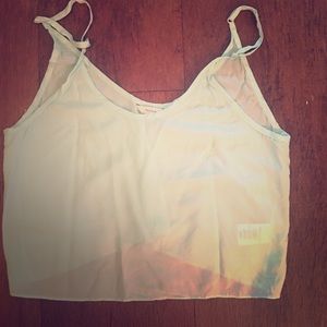 Light blue cropped chiffon tank size small