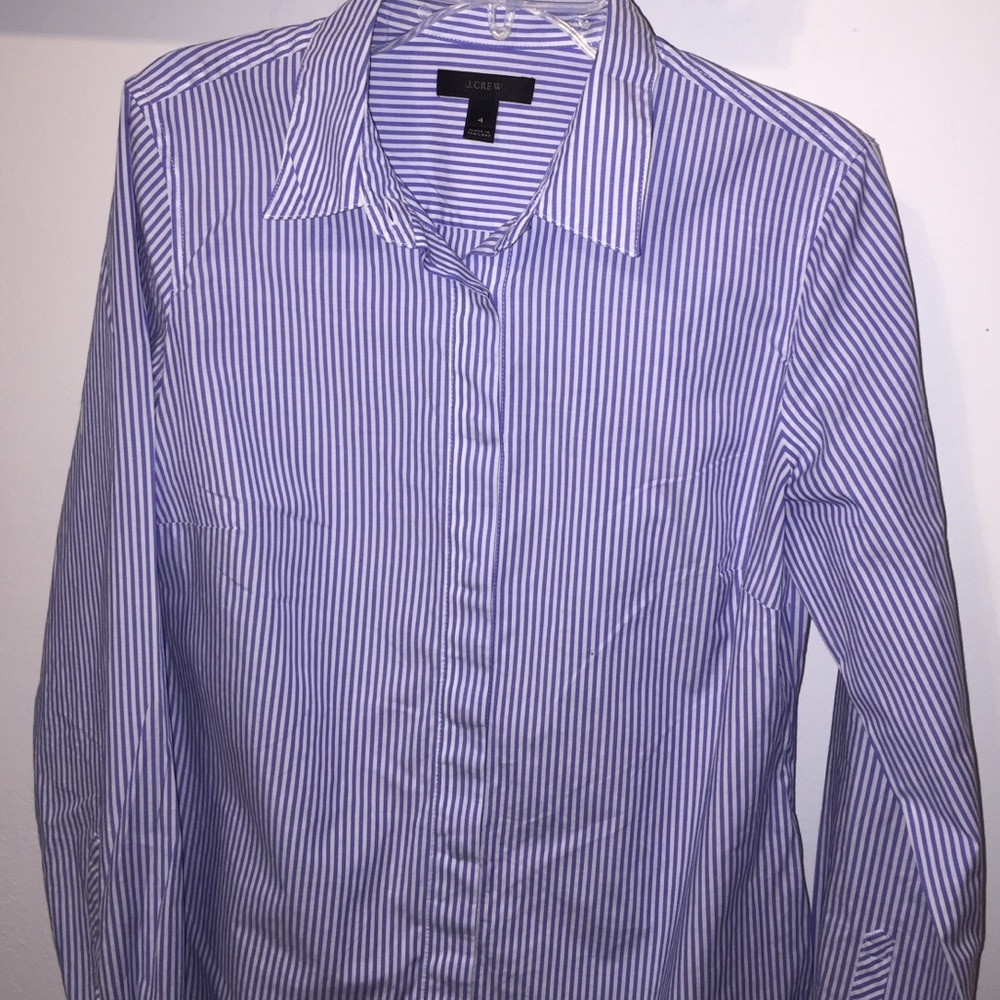 J crew blue pinstripe dress shirt