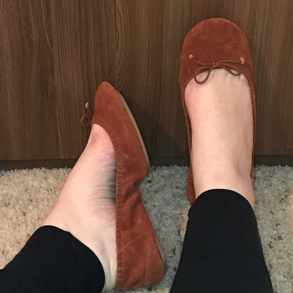 Gap foldable flats with bag, REAL LEATHER!