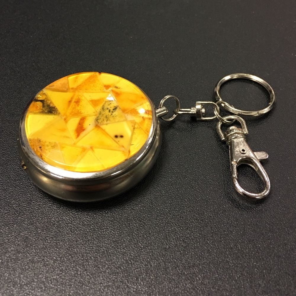 Antique Russian Amber Ashtray/Keychain
