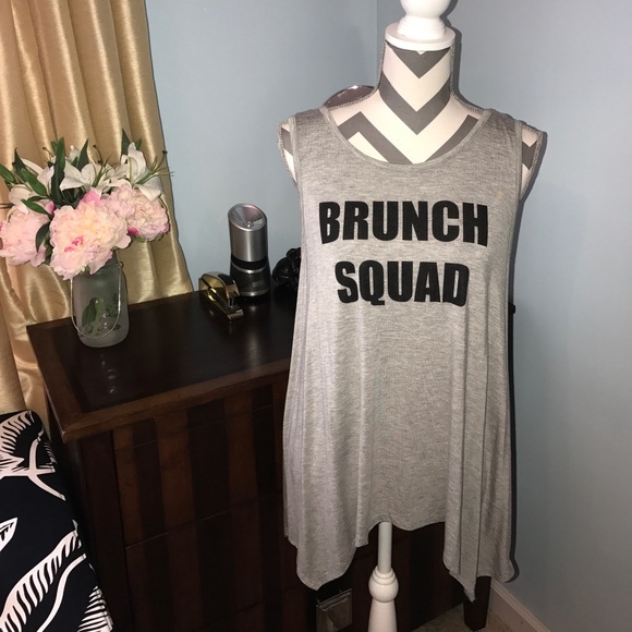 enough about me Tops - BRUNCH SQUAD Swing Tank