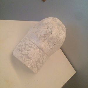 ‼️WHITE & PINK SPARKLY LACE HATS ‼️