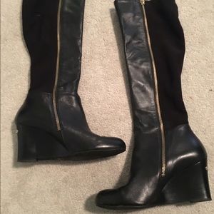 Michael Kors leather wedge boots