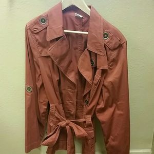 Women's Rust color button up jacket with two