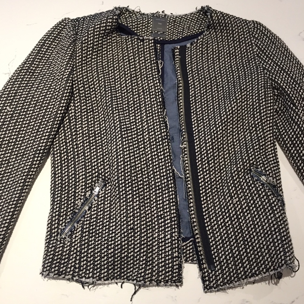Gap navy & white tweed jacket