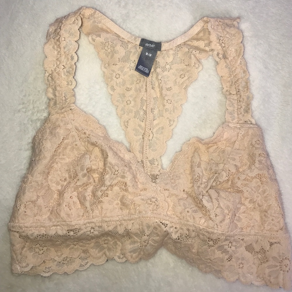 Women's medium Aerie nude lace bralette