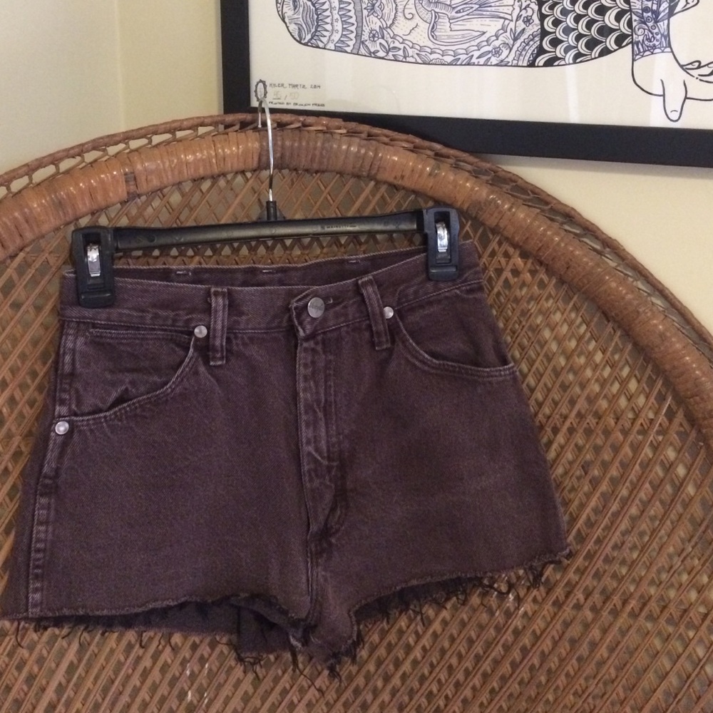 Brown Wrangler cut off shorts