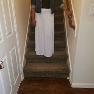 White Maxi Skirt with Side Buttons