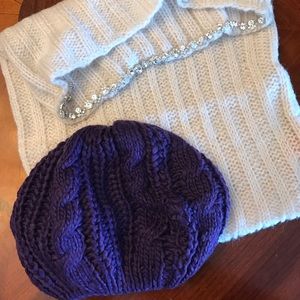 Head wrap/scarf and knit beanie, brand new no tags