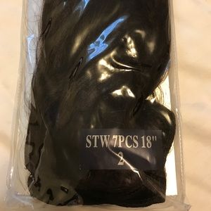 Dark brown clip in human hair extensions