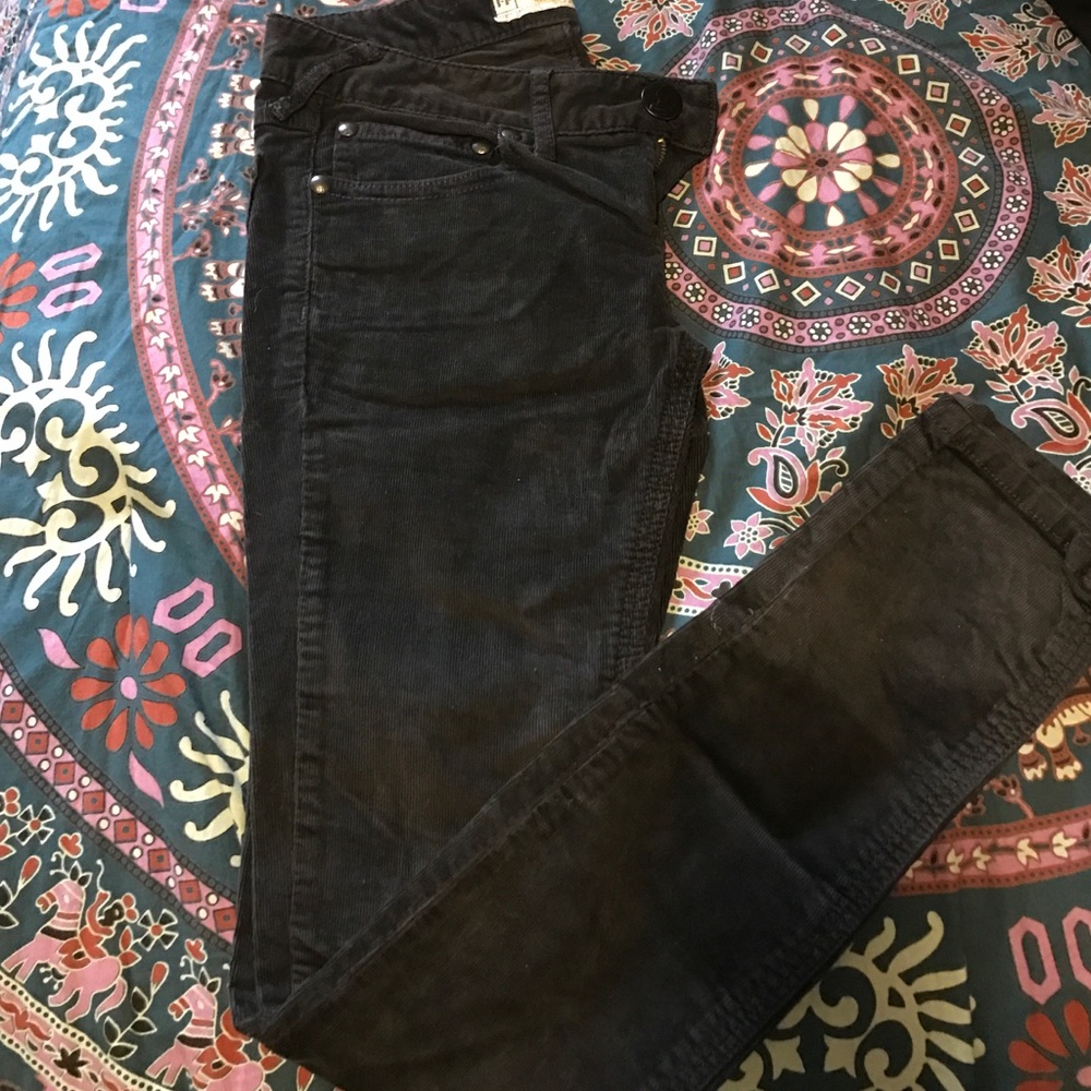 Free people black corduroy skinny jeans