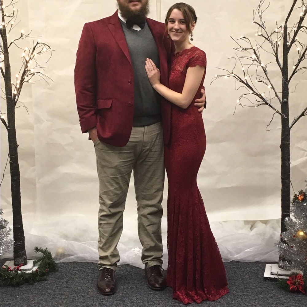 Red Floorlength Mermaid Dress