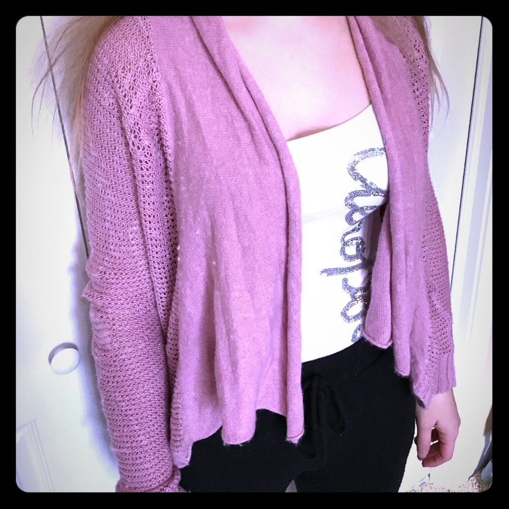 PACsun Kirra Fuzzy pink cardigan