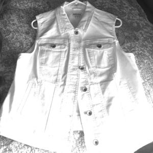 Solid White Jean Vest