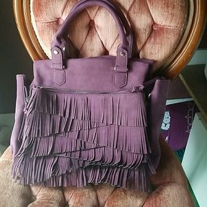 New Free People Fringe maroon satchel bag