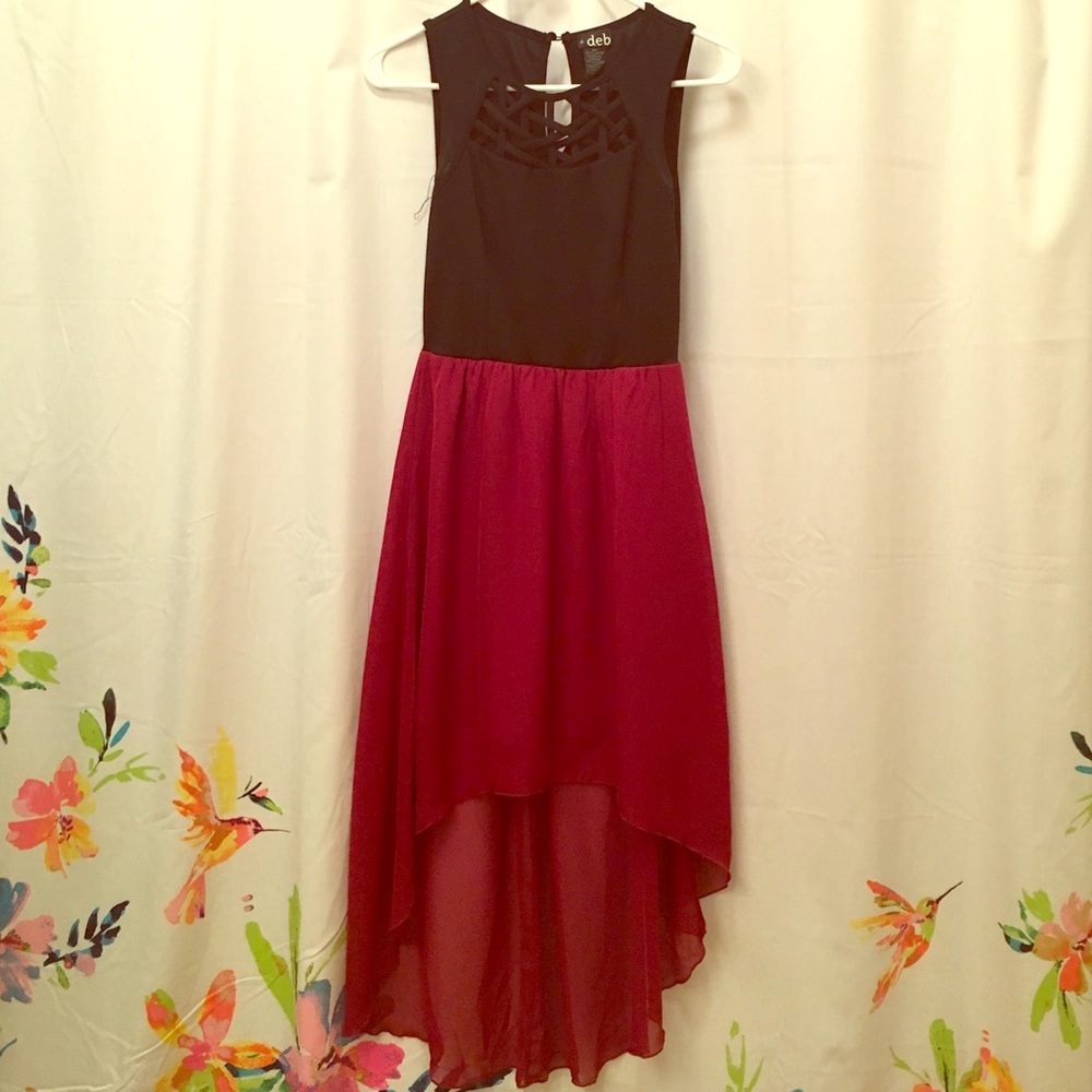 Black/red High Low dress