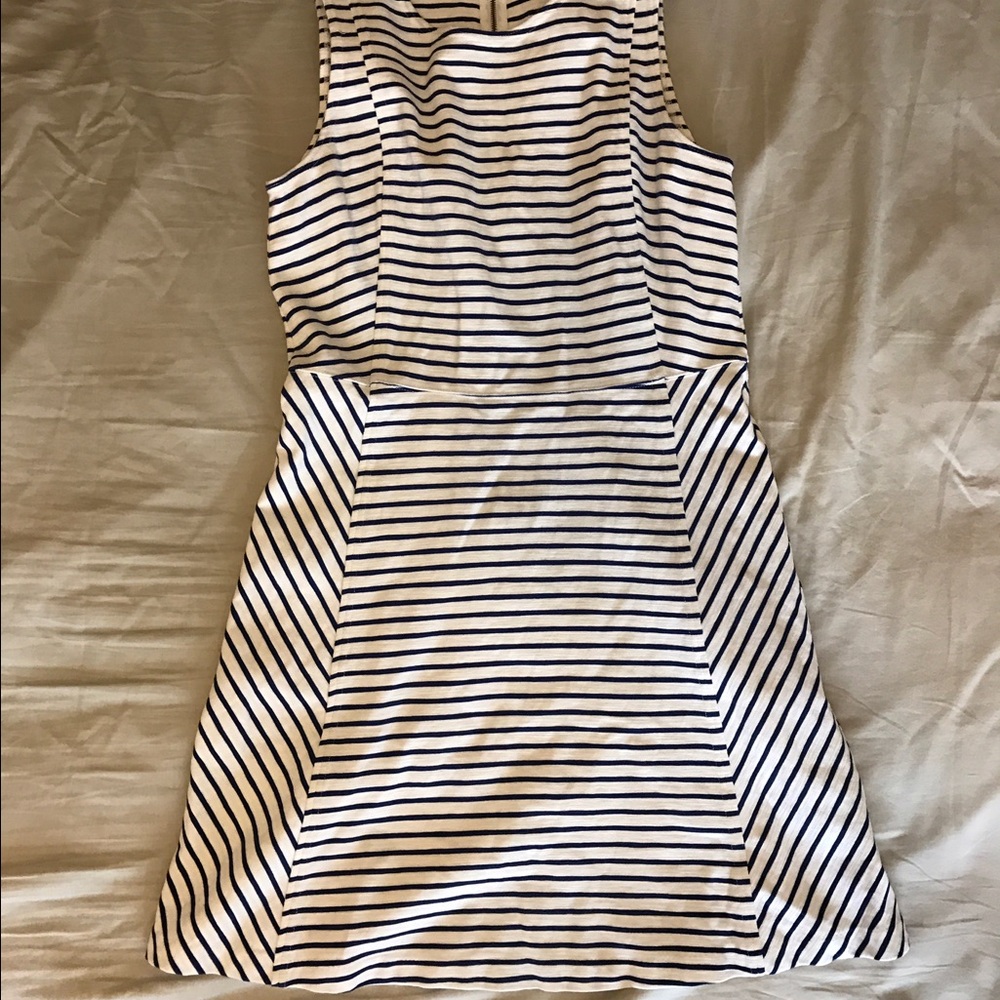 Cotton navy line stripe dress