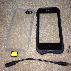 Black and clear life proof case iPhone 5c