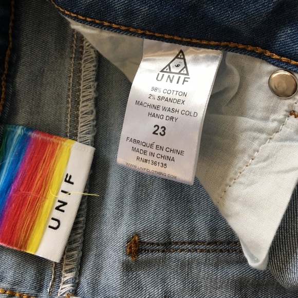 High Waist Push Jeans. UNIF. size 23 - Picture 3 of 6