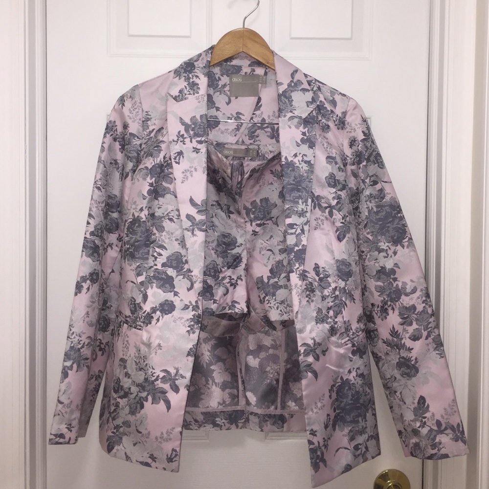 ASOS Premium Occasion Jacquard Blazer with Shorts - Picture 3 of 4