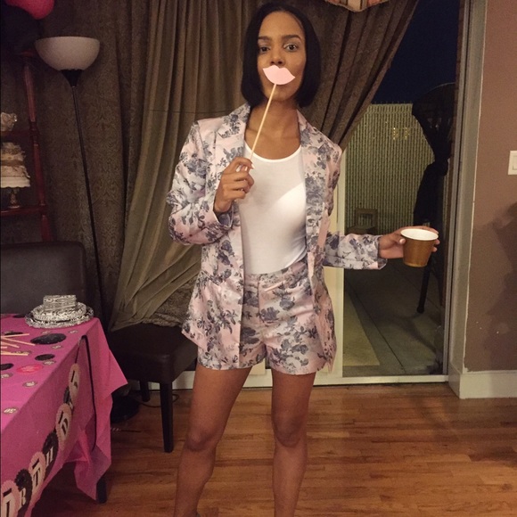 ASOS Premium Occasion Jacquard Blazer  with Shorts - Picture 4 of 4