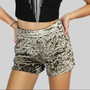 Paper Crane Jupiter Studded Velvet Shorts