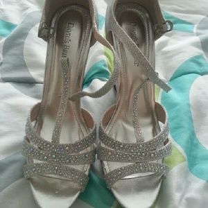 Sparkly silver wedges