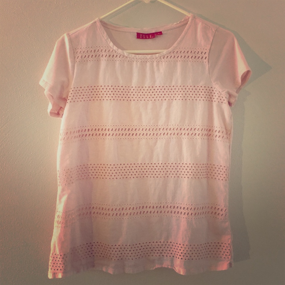 Elle peach top, short sleeves, size medium
