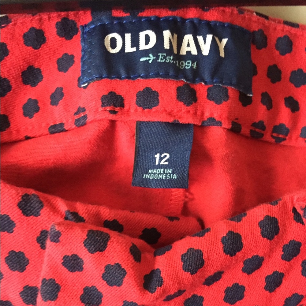 Preppy red and blue ankle pants