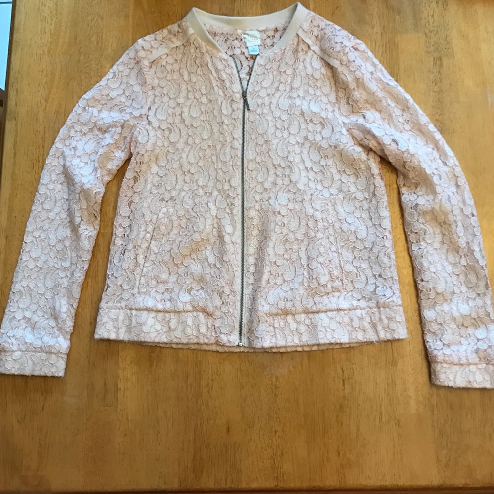 Lauren Conrad Pink Zip-Up Sweatshirt/Blazer