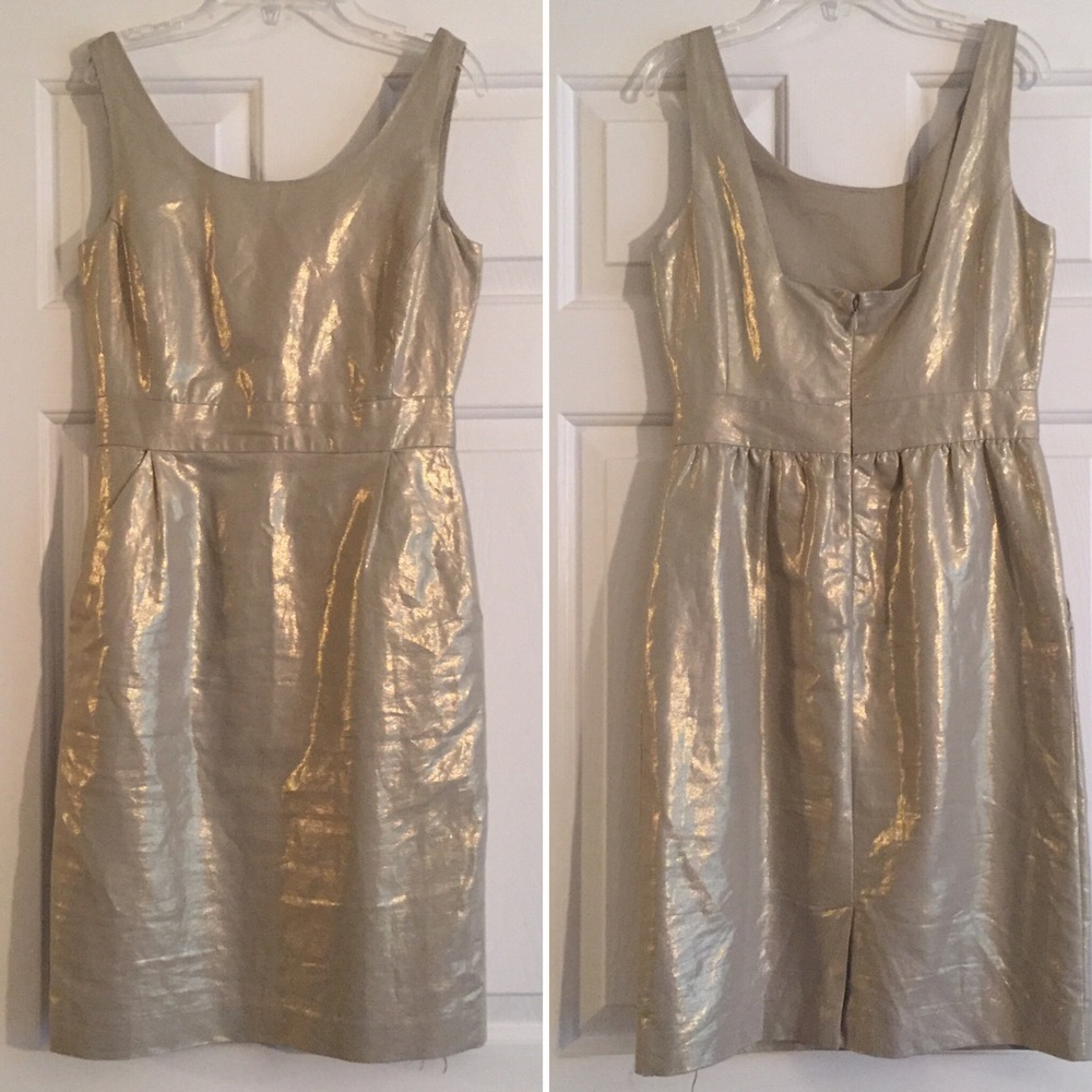 Gold shift dress