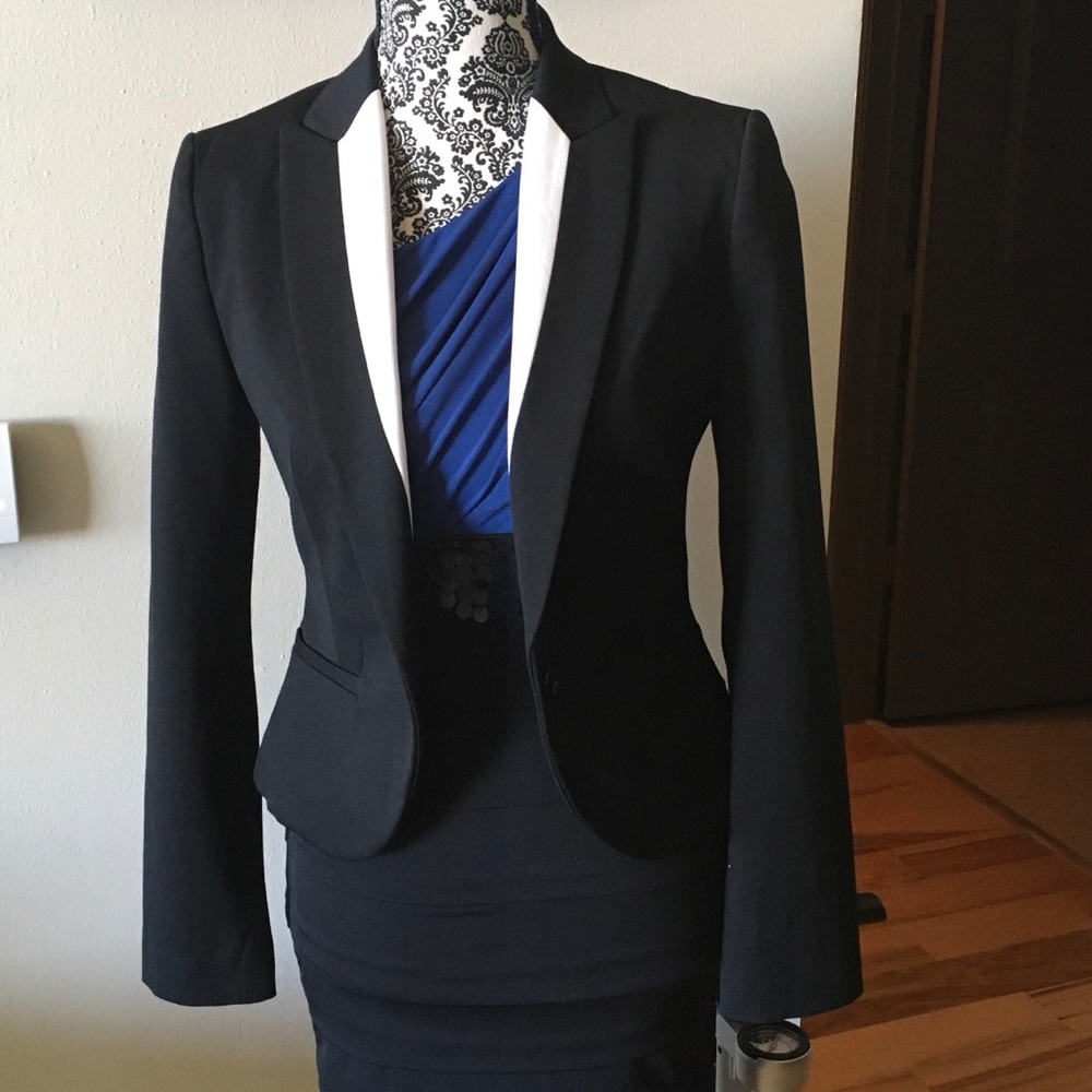 Express Black and White Suite Jacket
