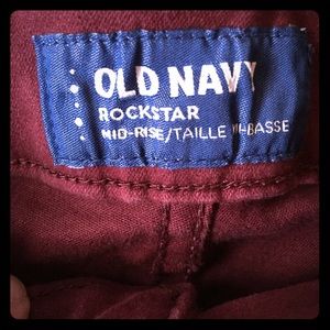 Maroon rockstar skinny jeans