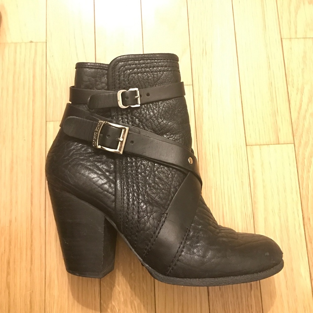 Vince Camuto mid heel boots with harness detail
