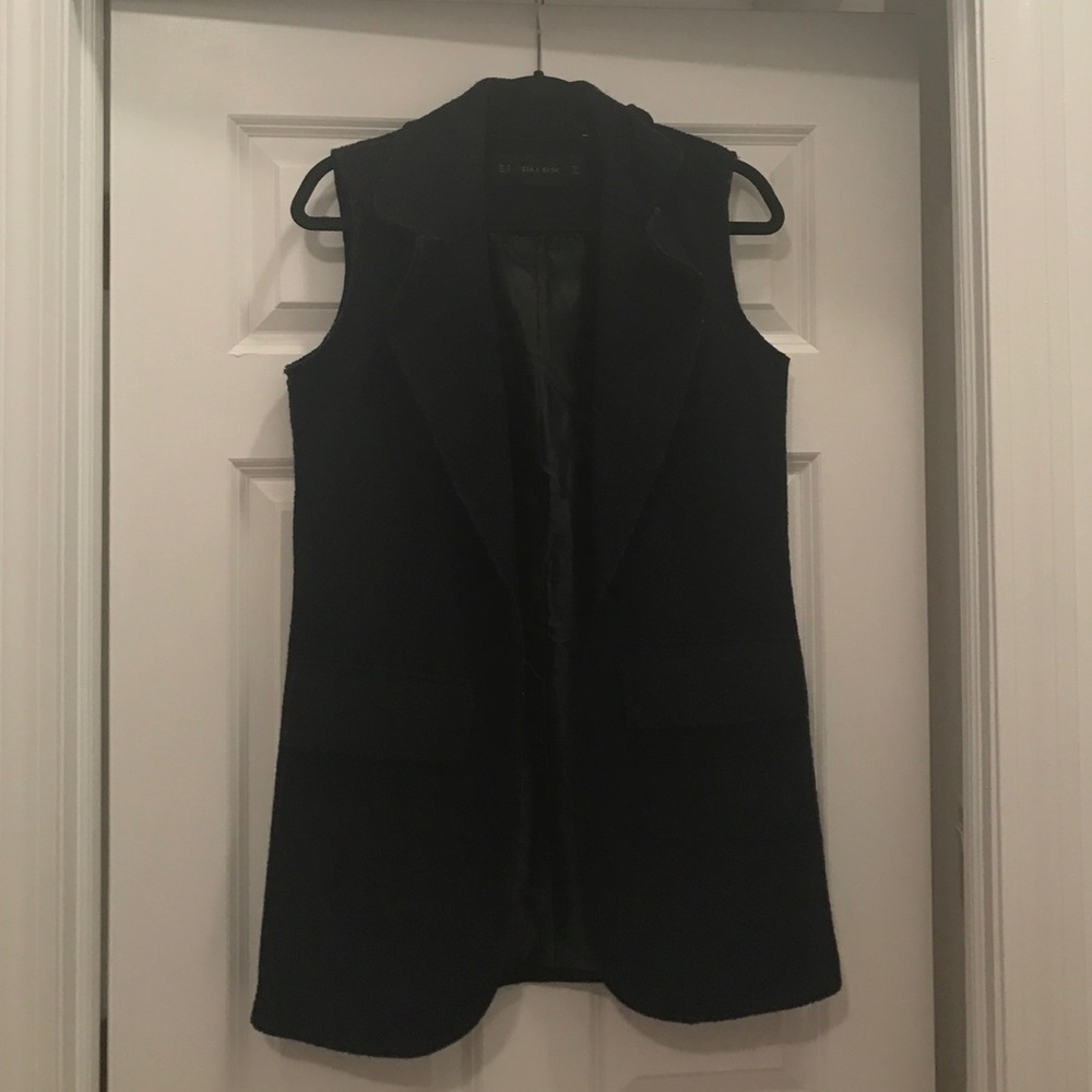 Navy collared vest