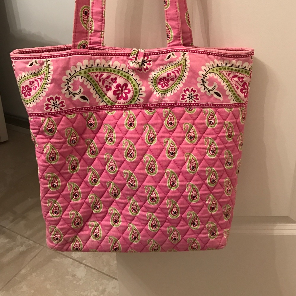 Vera Bradley pink quilted tote bag